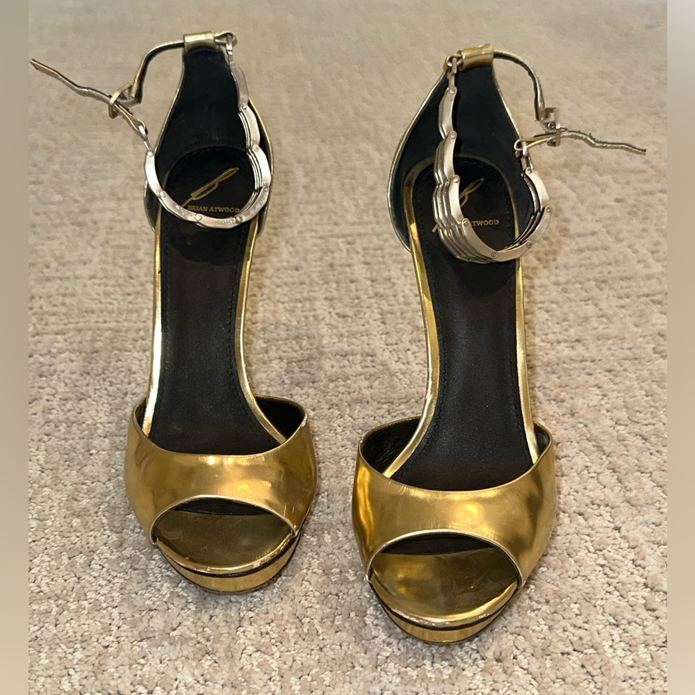 Brian Atwood gold heels